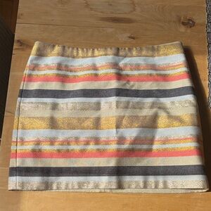 J. Crew Gold and Pink Striped Mini Skirt